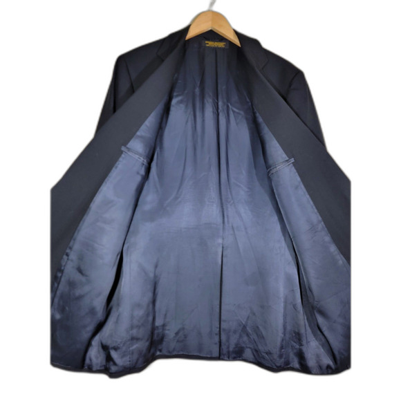 Brooks Brothers Brooksease Gold Buttons Navy Sport Coat Blazer Suit Jacket - 43L - Picture 3 of 9